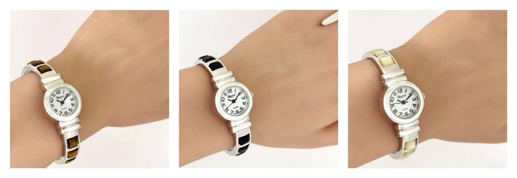 La Paul Women's Stone Bangle Watch, Brown, 164024