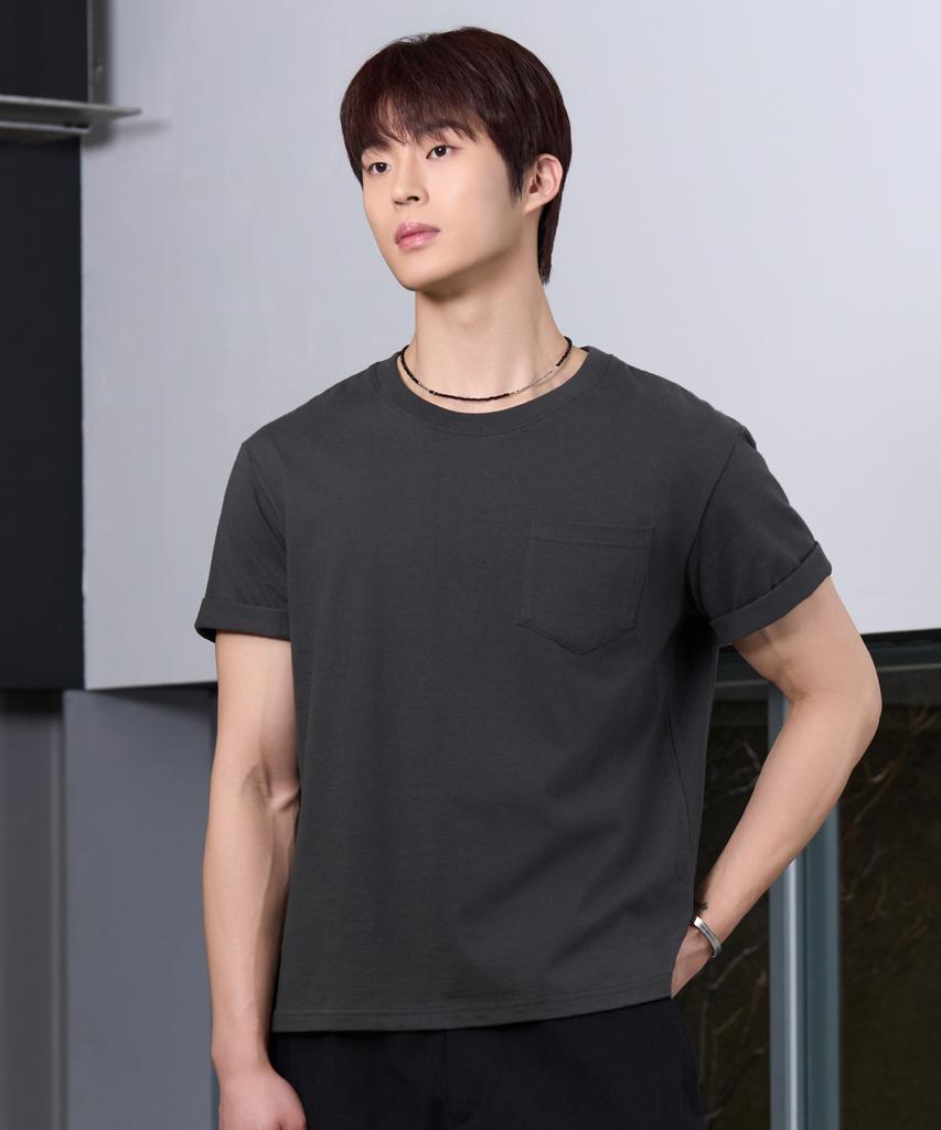 HYOJI 26 Ss Semi-Crop Pocket Round Short Sleeve T-Shirt (4 Colors)