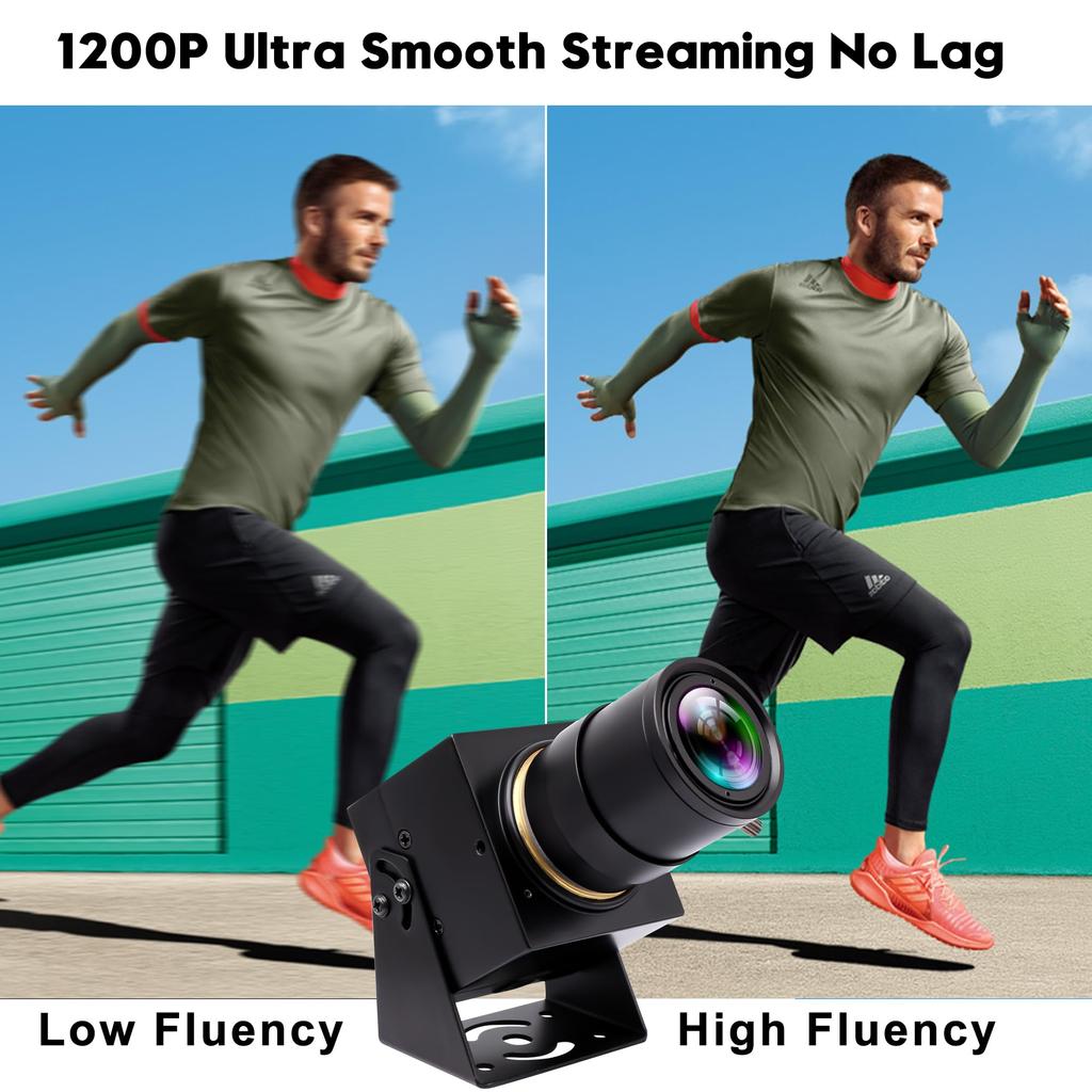 ELP 90fps Global Shutter USB Camera High Speed USB Camera 4x Manual Zoom with Varifocal Lens 1200P Goft Swing Camera Plug and Play for Laptop