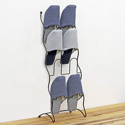 [BLKP] Подставка для тапочек Pearl Metal, 4 яруса, Лимитированная серия, Матовый черный, Проволока, Черный BLKP, N-7570