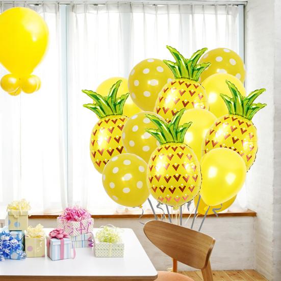 1 Set Lovely Watermelon/Strawberry/Orange/Pineapple Fruit Balloons Set DIY Party Scene Layout Aluminum Film Balloon Kids Inflatable Toy Fruit