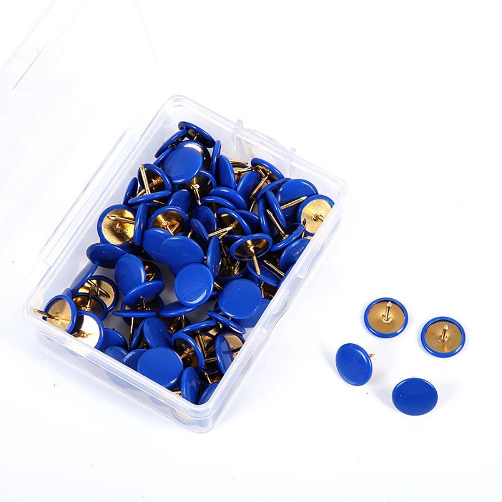100Pcs Tacks Point Round Push Pins Notice Board Cork Board Tacks Decorative Thumb Tacks