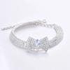 Sparkling Rhinestone Pet Dog Cat Collar with Bowknot Charm, Adjustable Crystal Puppy Kitten Necklace for Small Medium Dogs