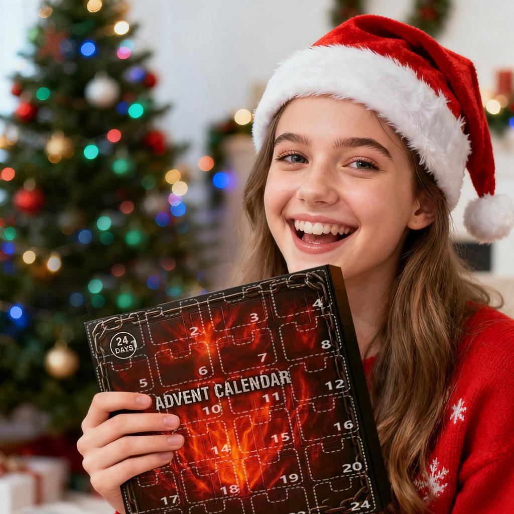 Рождественский адвент-календарь, 24-дневный адвент-календарь, праздничная коллекция для обратного отсчета, коробка-подвеска, подходит для рождественских подарков-сюрпризов