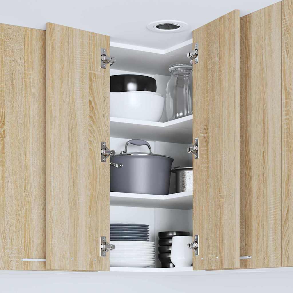 Hanging Cabinet with Storage Sonoma Oak and White 57 x 57 x 80 cm
