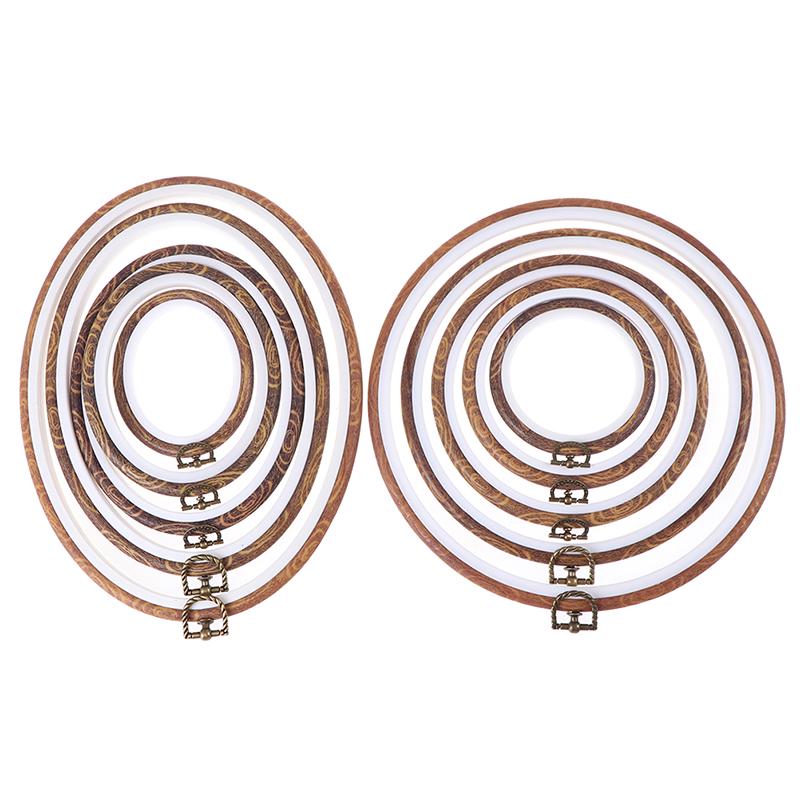 Швейный инструмент, круглые деревянные цветные пяльцы, набор рамок для вышивки, пластиковая вышивка