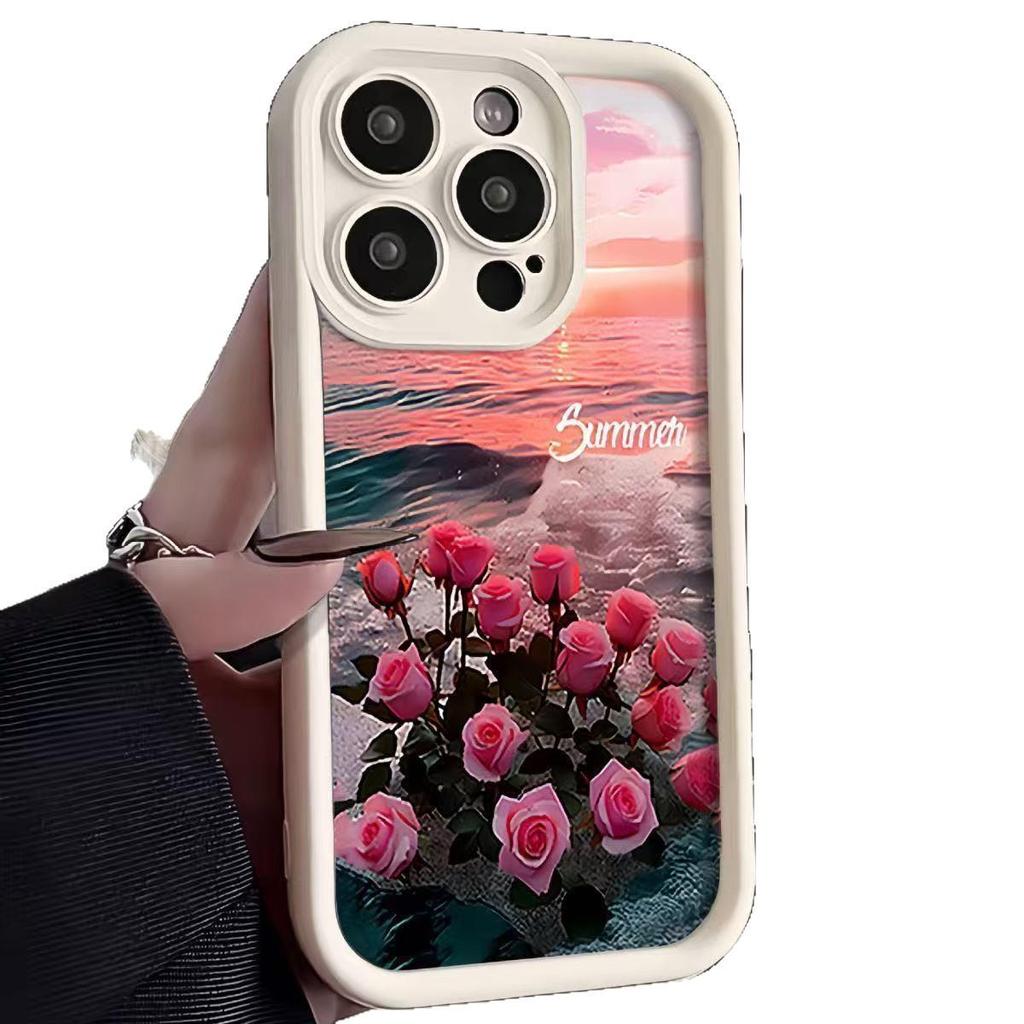Чехол для iPhone 17 'Морская Роза' для Apple 16 Pro/14 Pro Max/13 - Модный Трансграничный Дизайн