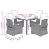 5 Piece Outdoor Dining Set with Cushions Black Poly Rattan