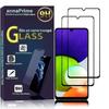 Film de protection d'écran - VCOMP - Samsung Galaxy A22 4G - Verre Trempé - Pack de 2 - Noir