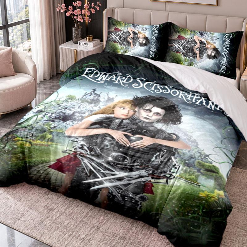 Edward Scissorhands 3Pcs Bedding Set Duvet Cover With Two Pillowcases For Bedroom Home Decoration