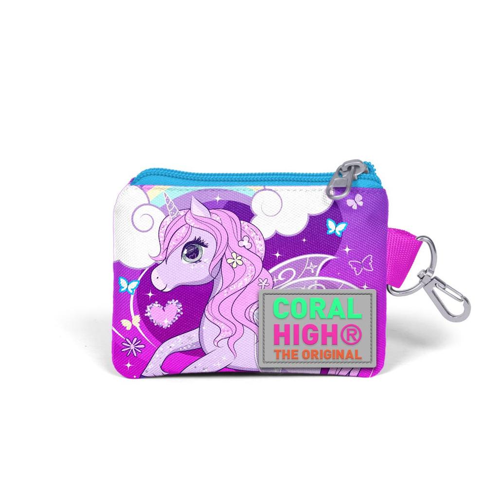 coral high Детский кошелек для монет с рисунком единорога фиолетово-розового цвета 21808