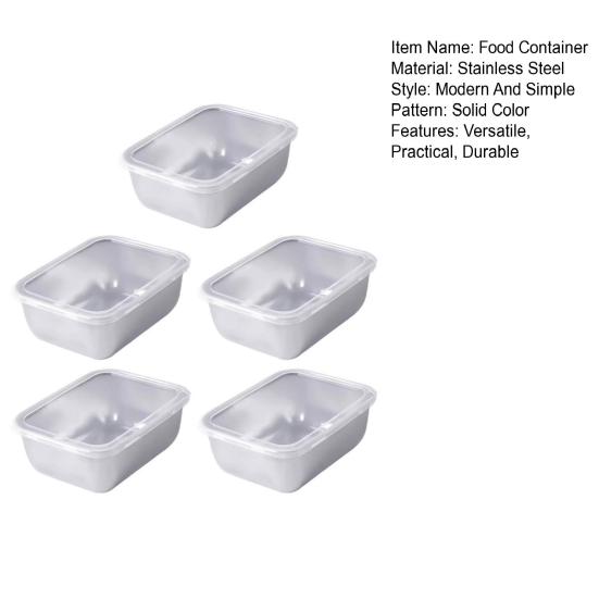Контейнеры для хранения продуктов из нержавеющей стали с крышками, герметичные квадратные коробки для приготовления еды, пригодные для холодильника и духовки, герметичные коробки для ланча Bento без содержания бисфенола А