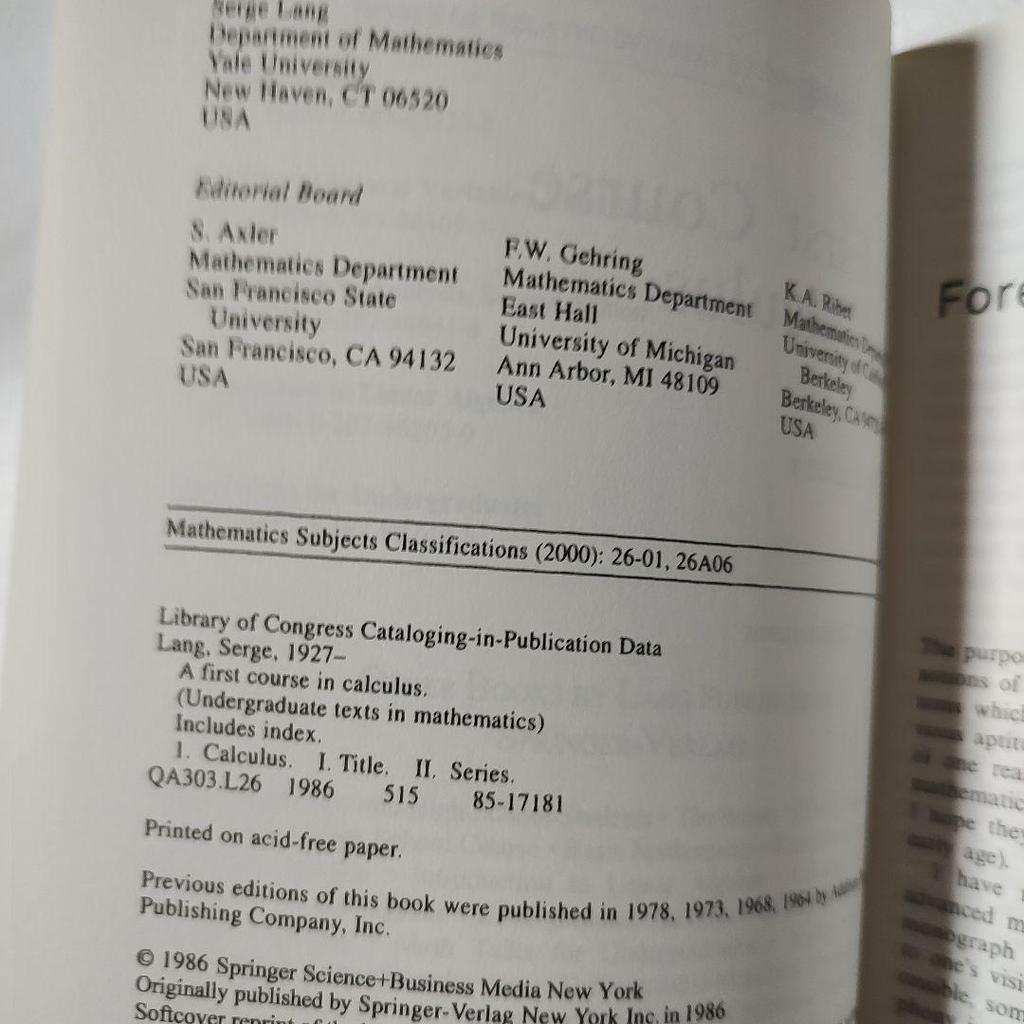 [Б/У] Лэнг "Введение в анализ" 5-е издание