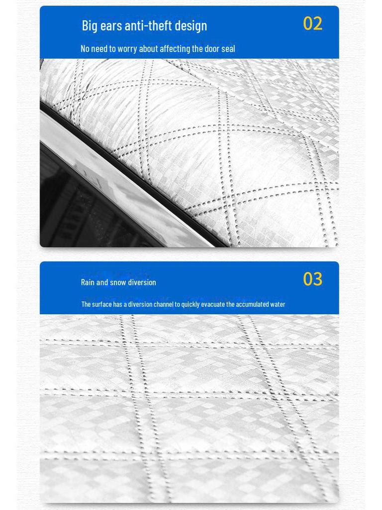 Зимний чехол для защиты от снега на автомобиль - утолщенный хлопок, антифриз, защита от замерзания, теплое лобовое стекло