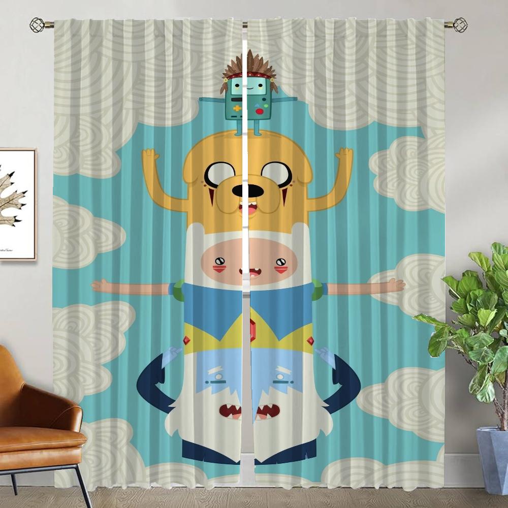 Время приключений Домашние шторы для интерьера 2 штуки Шторы-перегородки для гостиной Шторы Хэллоуин Украшение Жалюзи Кухня