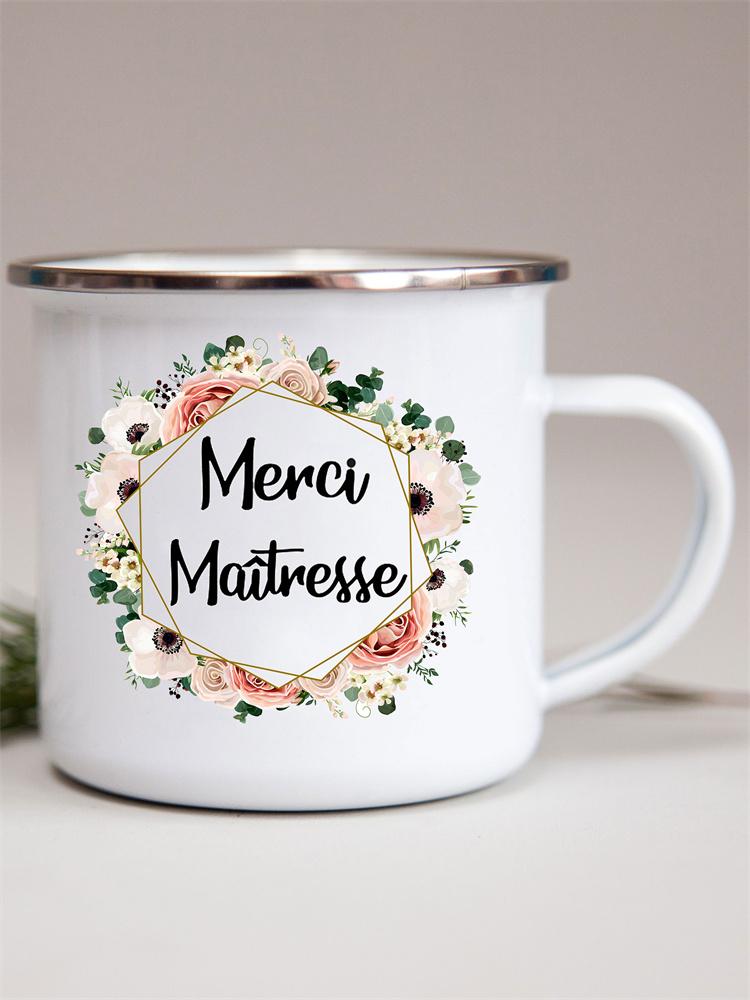 Французские цветочные эмалевые кружки с принтом креативные кружки для кофе кружка для молока вина пива напитка сока школьная ручка для дома посуда для питья подарки учителю