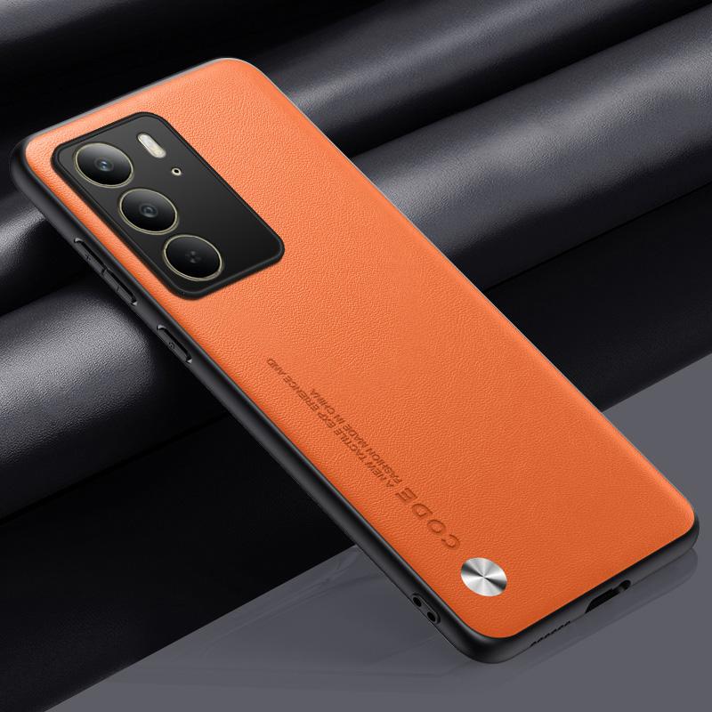 Plain Pu Leather Case for Realme C75 C67 C61 C63 C65 C55 C53 C51 C30 C35 C25y C21y Matte Silicone Bumper Shockproof Hard Camera Protect Cover