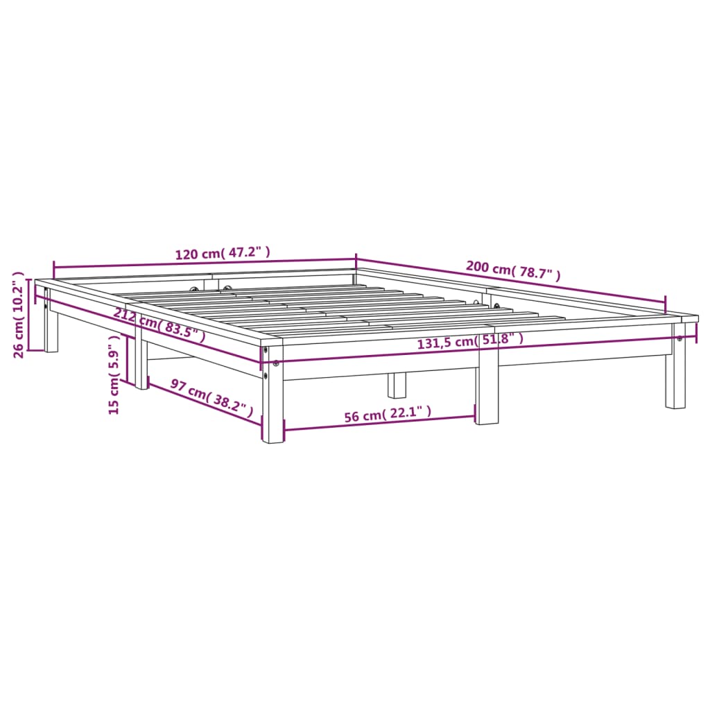 Solid Wood Bed 120 x 200 cm Pine