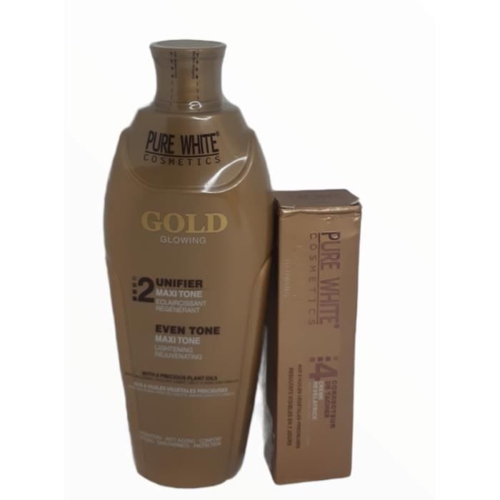 Lait Éclaircissant - White Gold - Tube 200ml - 6 Huiles Végétales - Anti-oxydant - Sans Parabène