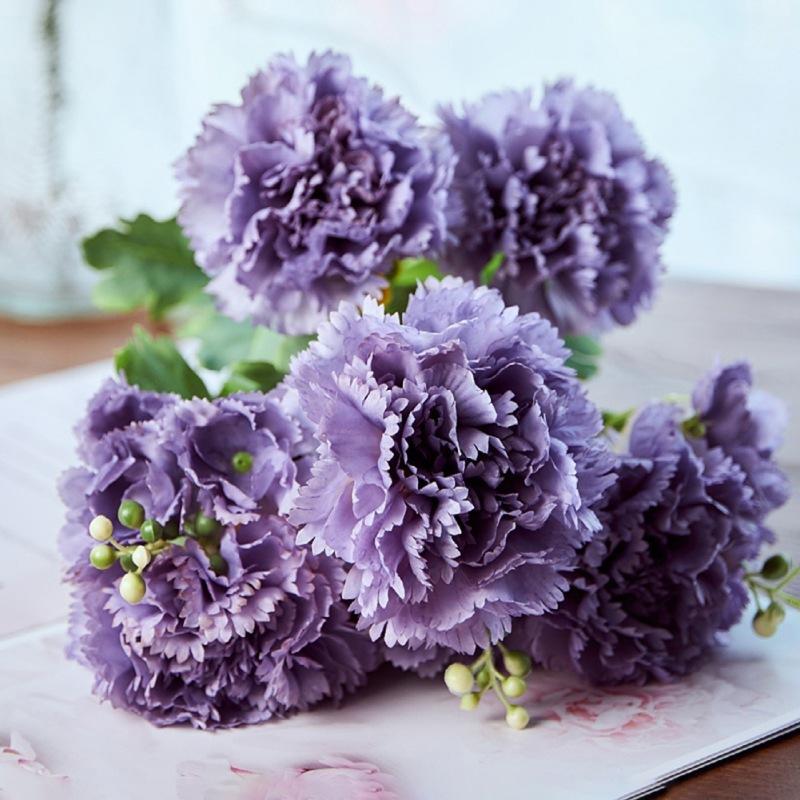 Искусственные цветы гвоздики Центральная часть Цветочный букет из искусственной гвоздики Искусственные цветы со стеблями 7 головок на связку