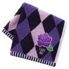 Blooming Anna Sui Large Towel Handkerchief with Rose Towel Hand Towel 28cm (approx. 28cm) Appliqué (Purple) Women's Approx. 109307-0010-03