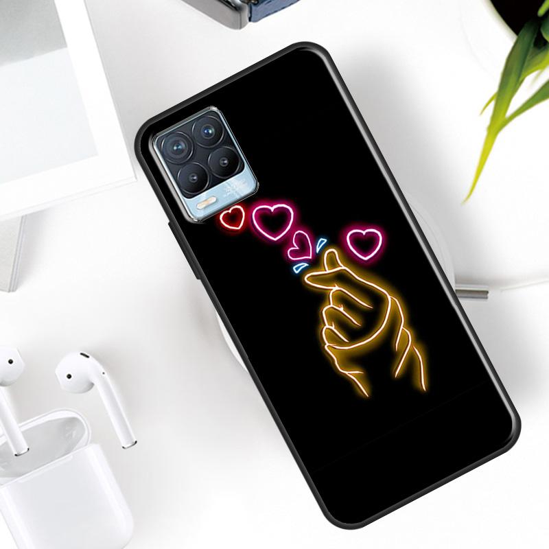 Hand Holding Moon Finger Heart Case For Realme 15 11 12 13 14 Pro Plus C53 C55 C51 C25 C63 C61 C65 C67 C71 C75 GT6 GT7 Pro