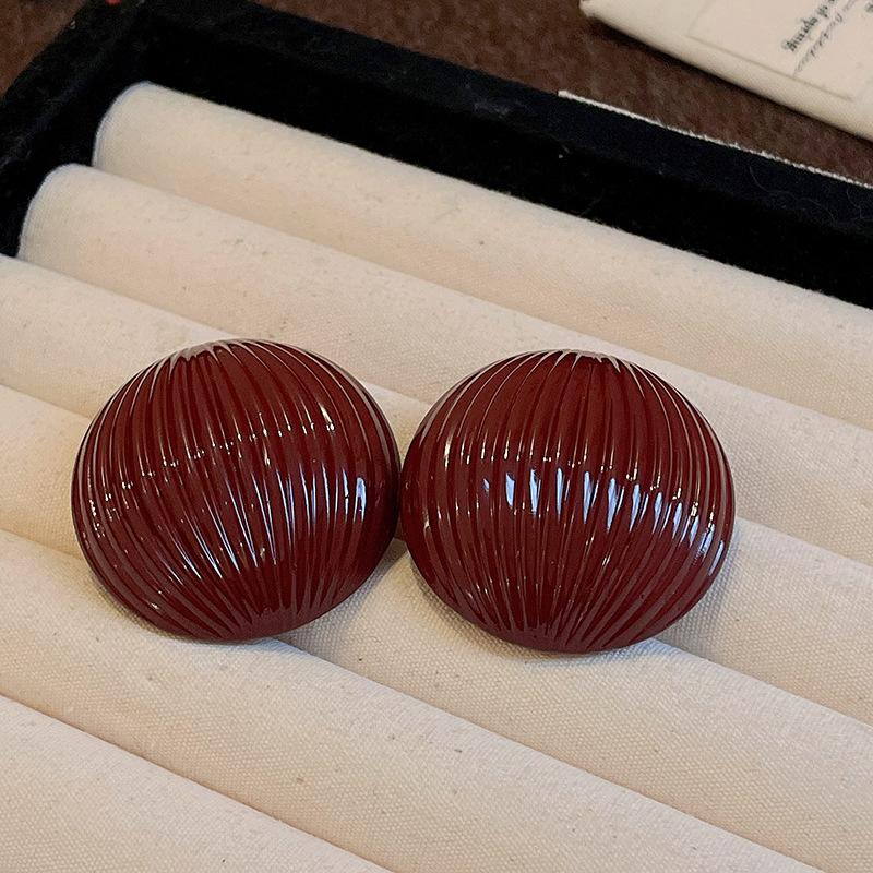 Серебряная игла Красные геометрические серьги-гвоздики Ankara женские корейский ins модный дизайн серьги высококачественные изысканные серьги