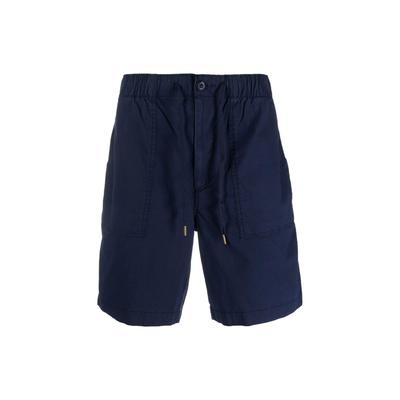 Polo SS23 однотонные эластичные прямые повседневные шорты на талии мужские шорты синего цвета 710834706-001