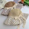 Large Brim Flower Sun Hat Breathable Lace Bowknot Sunshade Cap Vacation Woman's Straw Hat  Travel