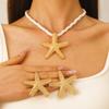 2025 Hot Sale 2026 Fashion Personalized Starfish Earrings Necklace Set Exaggerated Beach Vacation Starfish Pendant Accessories