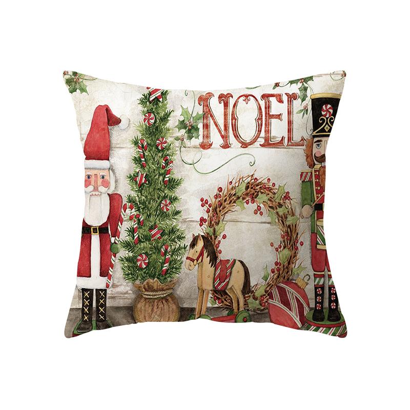 Чехлы для подушек с веселой рождественской атмосферой и принтом для дома, гостиной, украшения дивана, квадратная подушка, наволочка