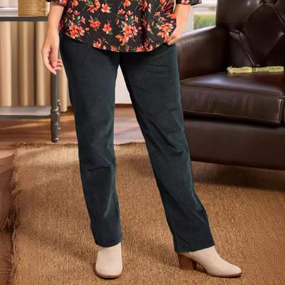 Осенние и зимние женские брюки с эластичной резинкой на талии, вельветовые однотонные прямые повседневные брюки