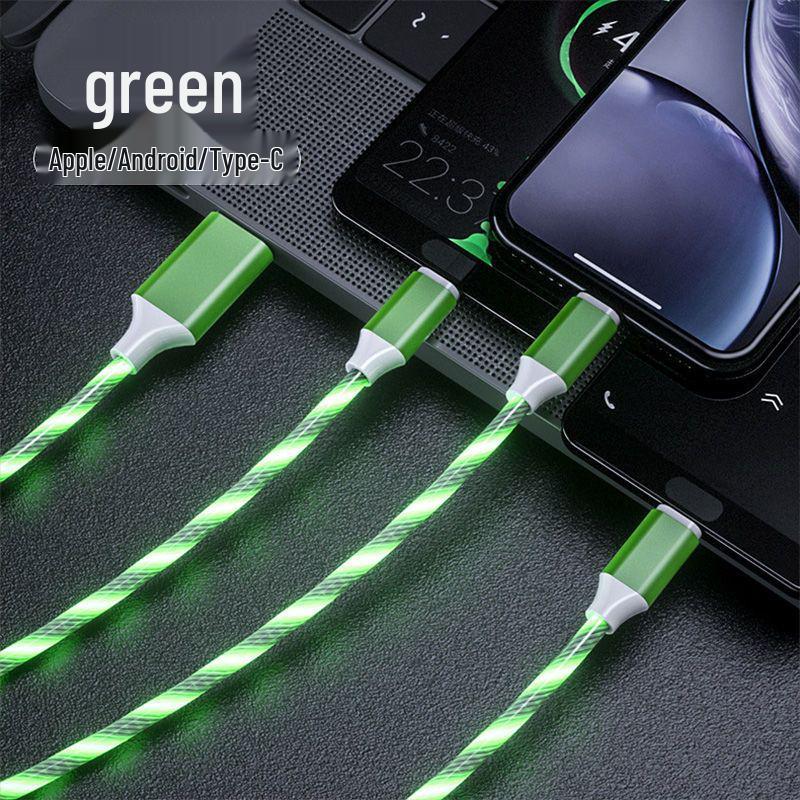 Colorful Luminous Fast Charging Cable with Marquee Light for Apple, Android, and Type-C Devices