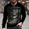 Мужские футболки, быстросохнущие топы, осенняя мода, уличные футболки с длинным рукавом, футболки с 3D-графикой, свободная мужская одежда