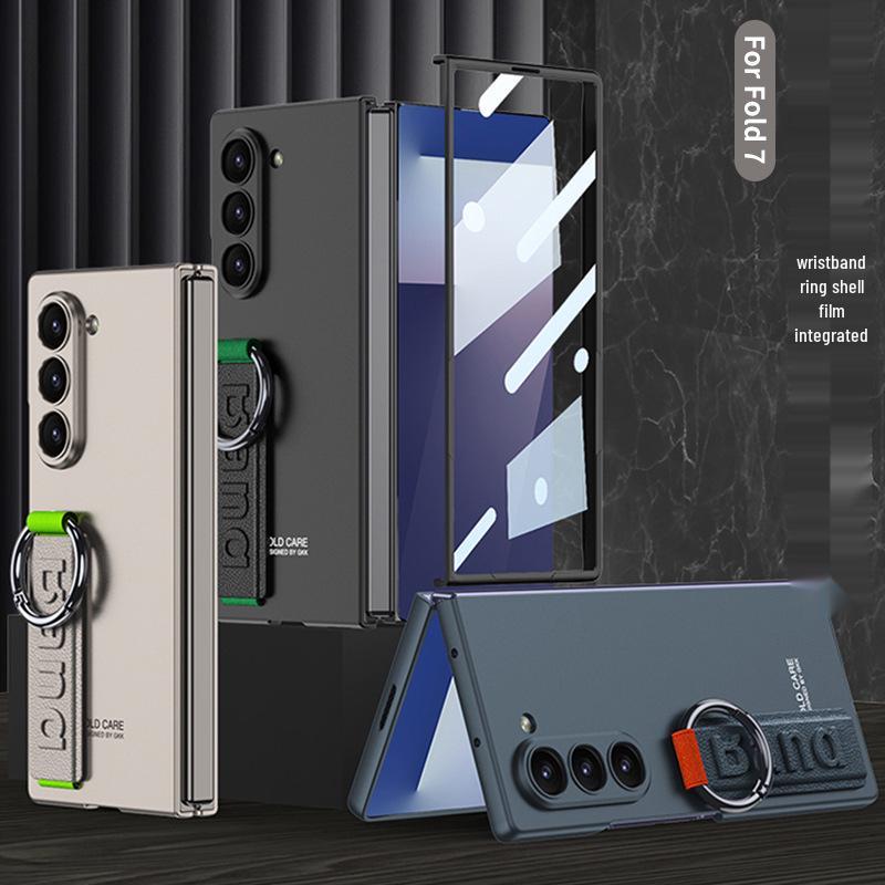 Ультратонкий кожаный чехол для телефона Samsung Z Fold7 с держателем для карт и подставкой