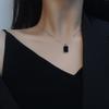 Dropshipping Gift CJH  S925 Pure Silver Rectangular Necklace, Women's Geometric Minimalist Light Luxury Accessory