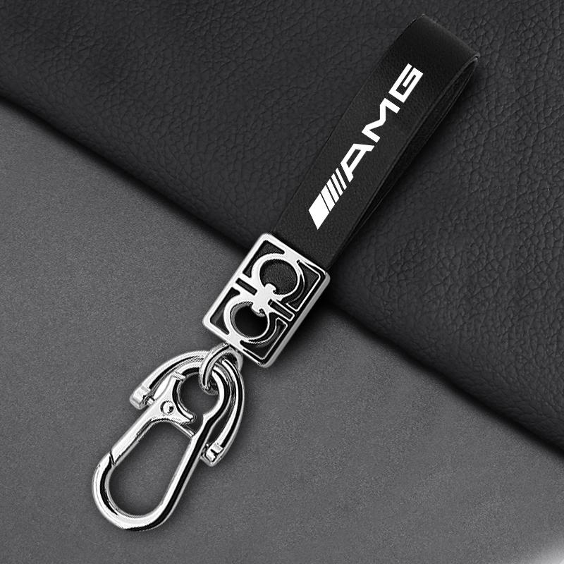 Металлический Кожаный ЛОГОТИП AMG Брелок Брелок Значок Автомобиля Аксессуары Для Mercedes Benz E260 E200 E300 W205 W212 W166 W176 W242 S212 X166