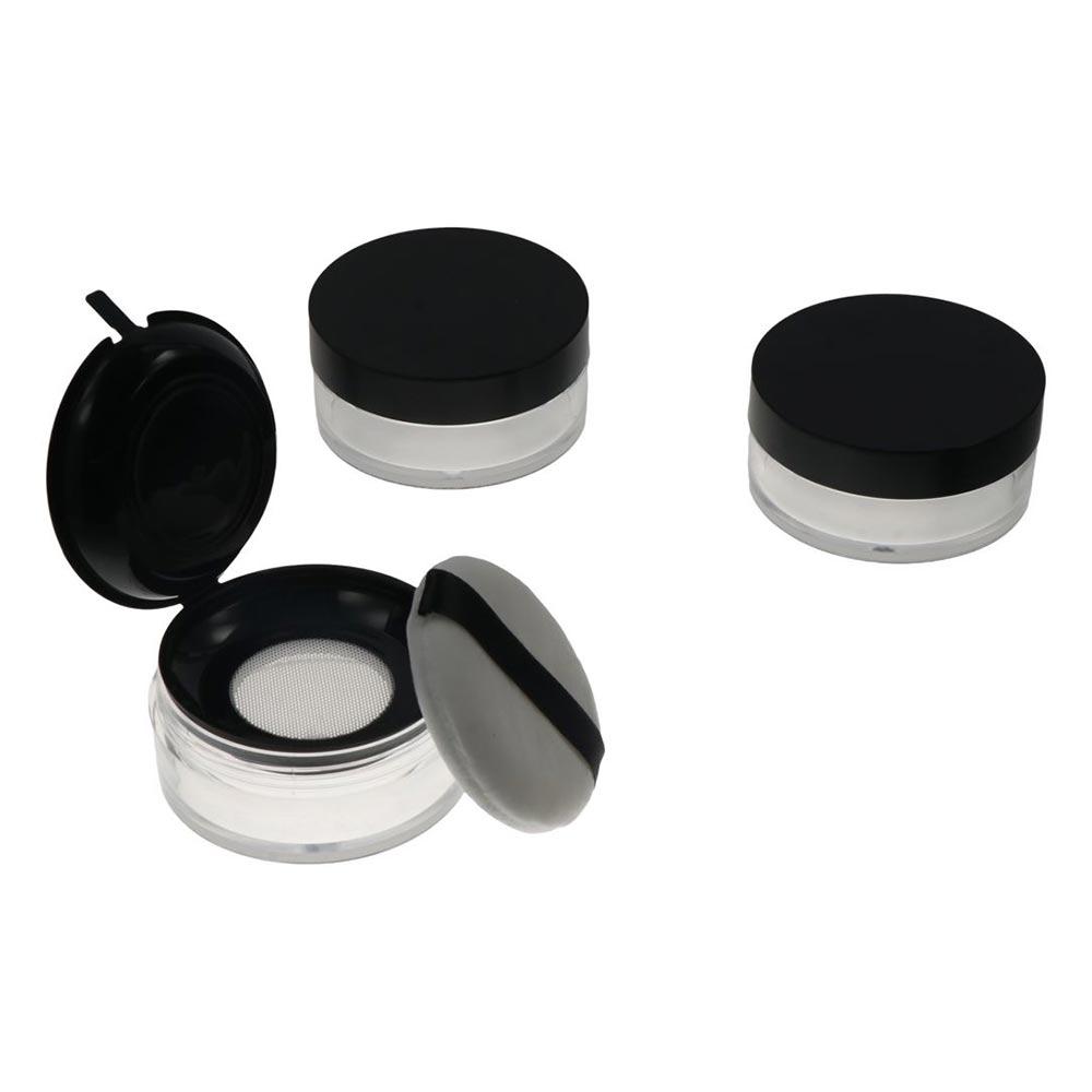 С сеткой для пуховки пластиковый контейнер для косметики пустой футляр для пудры баночка для пудры дорожная косметика