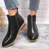 Large Size Chelsea Boots Women's Autumn and Winter New Side Zipper Casual Short Boots TEUM Platform Short Boots