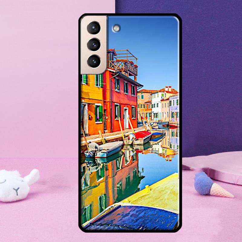 Путешествие Италия Улица Венеция Чехол для телефона Для Samsung Galaxy S25 Ultra S24 S23 Ultra S9 S10 S20 S21 S22 Plus S24 FE Чехол