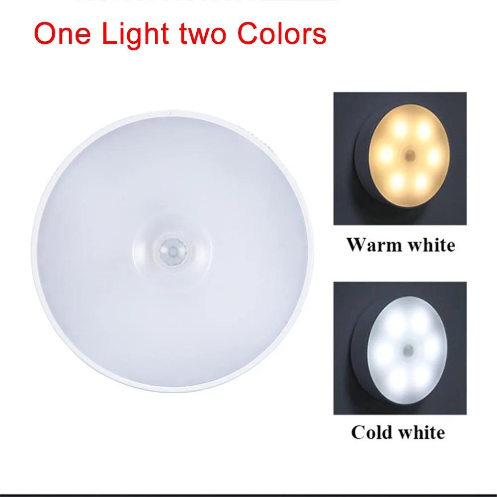 Датчик движения Светодиодный ночник Автоматическое включение и выключение Энергосберегающие ночники USB перезаряжаемый настенный светильник Освещение шкафа лестницы