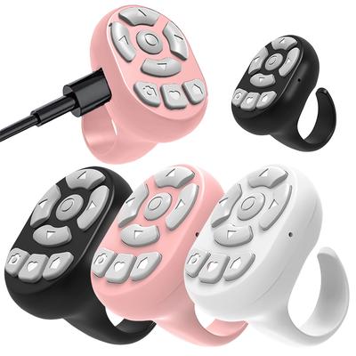 Мини-пульт для мобильного телефона, совместимый с Bluetooth, для прокрутки TikTok, кольцо на палец, контроллер для селфи и видео для iPhone iPad