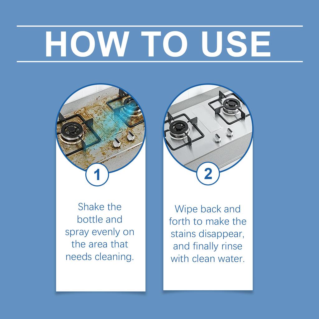 Jue-Fish Bathroom Cleaning Spray Powerful Rinse-Free Bubble Cleaner Degreasing Cleaning Spray Stain Removal Foam Cleaner for Kitchen