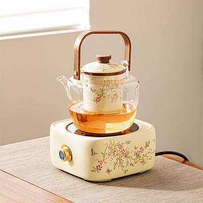 Цветок Глицинии 220 В электрическая керамическая плита бытовая внутренняя утолщенная стеклянная высокотемпературная стойкий чайник для кипячения