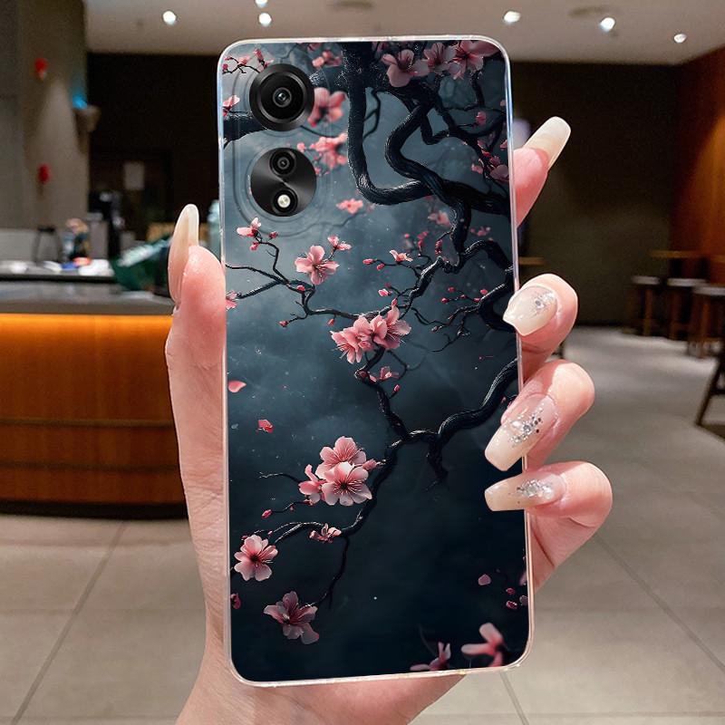 Чехол для OPPO A78 4G 5G A98 F23 A1X Цветок Бабочка Чехлы для Телефона Для Oppo A98 Мягкий Силикон Capa Прозрачный ТПУ Гелевая Крышка