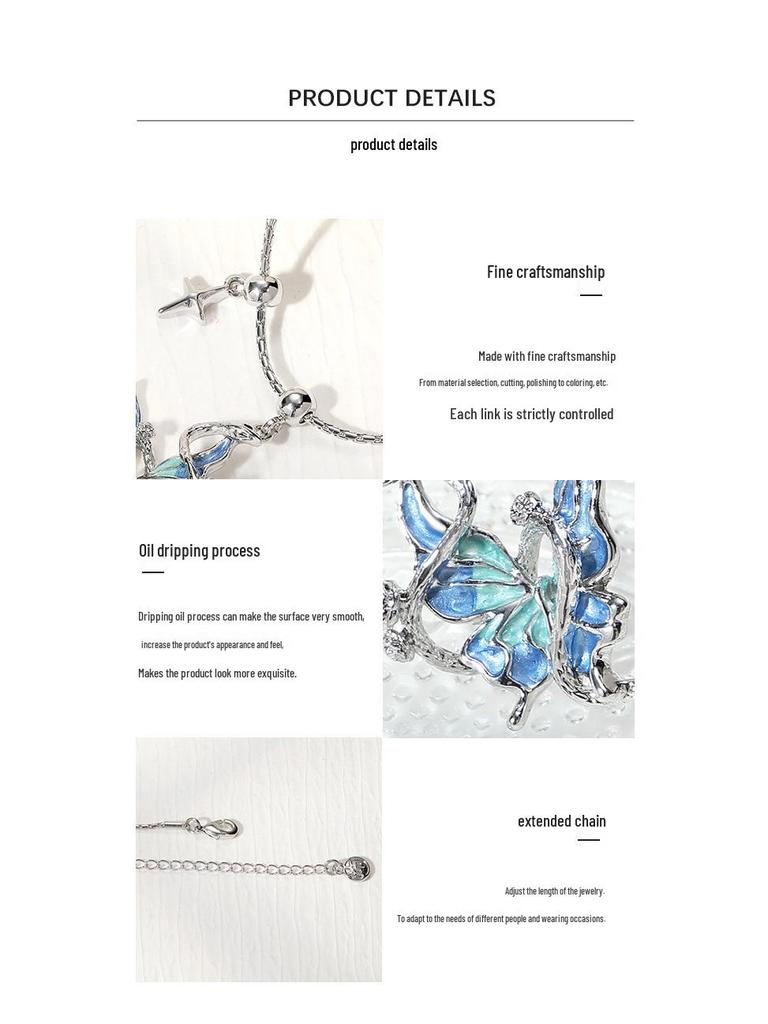 Ожерелье с бабочкой и змеей: Роскошная осенне-зимняя цепочка для свитера с элегантной подвеской