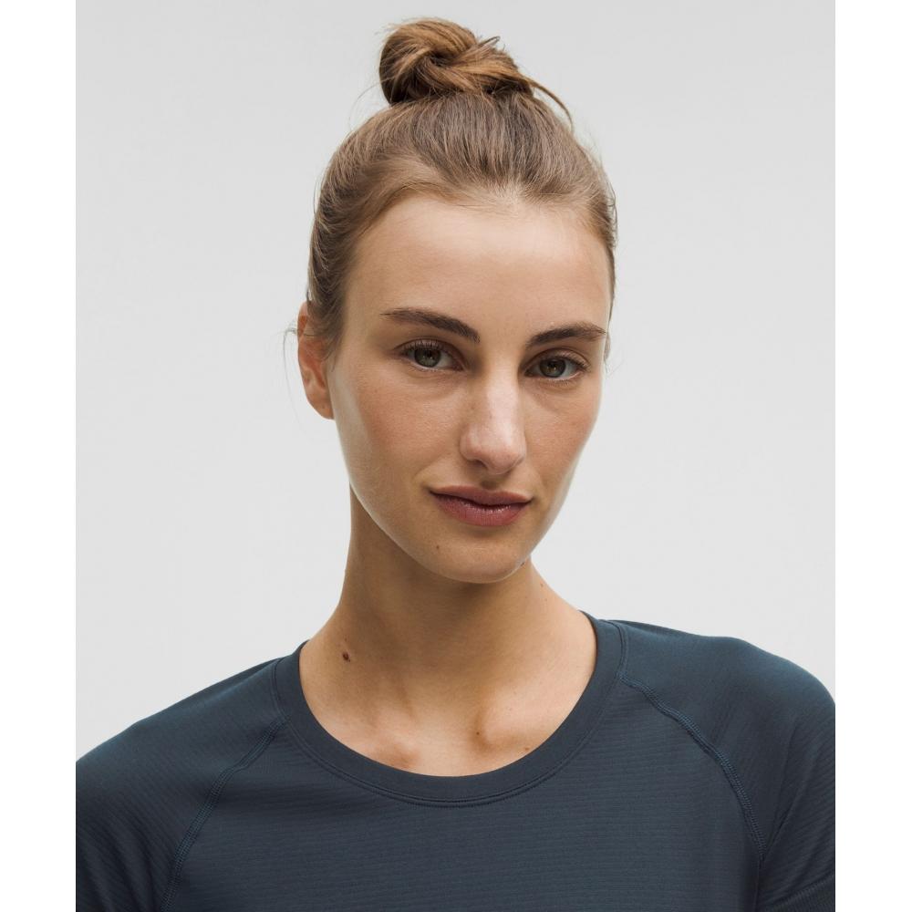 Lululemon Рубашка с коротким рукавом Swiftly Tech 2.0, длина талии, цвет: темно-синий, цвет: темно-синий