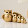 Golden Owl Family (Mother & Child) for Home Decor (Pack of 1, Golden)