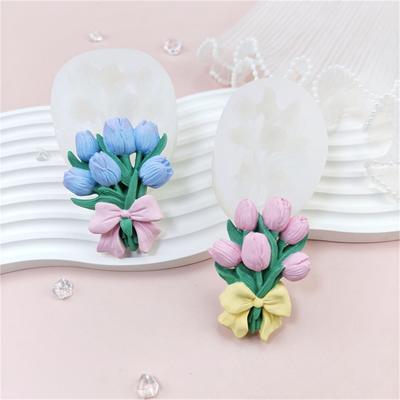 Силиконовая форма для ароматерапевтической свечи в виде цветка тюльпана, креативная форма для гипсовых поделок, украшение, форма для мыла ручной работы, пищевая форма для мастики