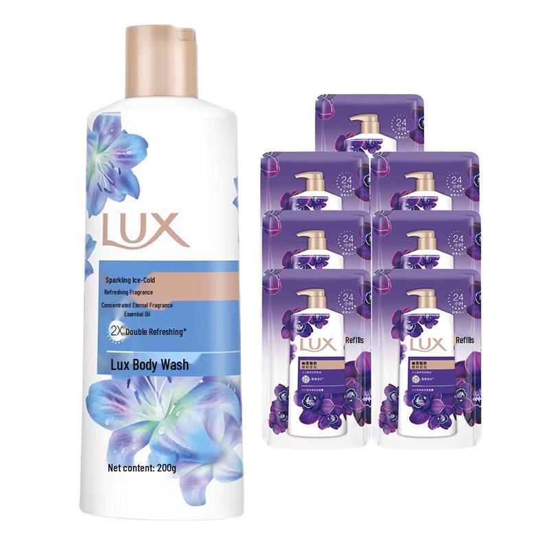 LUX Refreshing & Moisturizing Shower Gel 8-Pack Bundle